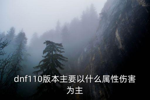 dnf110版本主要以什么属性伤害为主