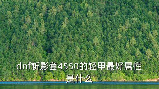 dnf斩影套4550的轻甲最好属性是什么