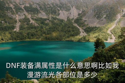 DNF装备满属性是什么意思啊比如我漫游流光各部位是多少