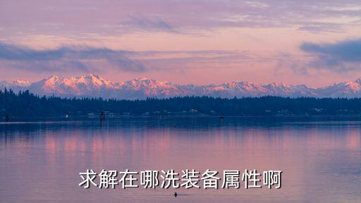求解在哪洗装备属性啊