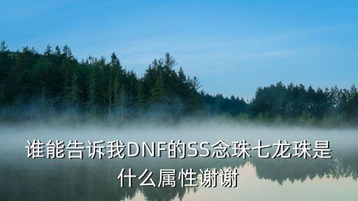 dnf小龙珠什么属性，谁能告诉我DNF的SS念珠七龙珠是什么属性谢谢