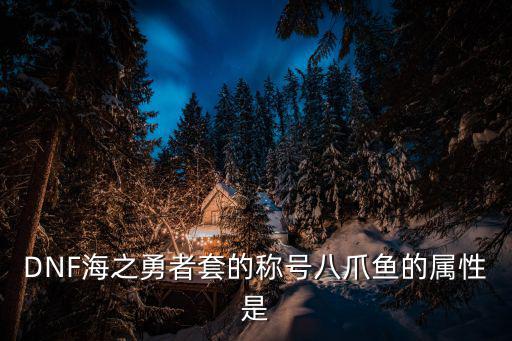 DNF海之勇者套的称号八爪鱼的属性是