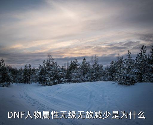 DNF人物属性无缘无故减少是为什么