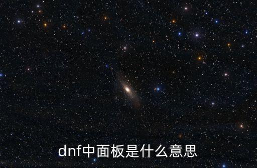 dnf中面板是什么意思