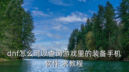 dnf怎么可以查询游戏里的装备手机软件 求教程