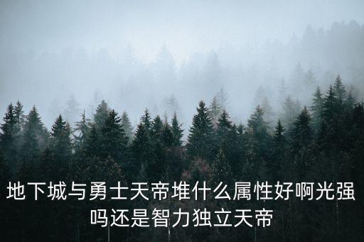 地下城与勇士天帝堆什么属性好啊光强吗还是智力独立天帝