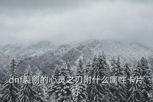 dnf裂创的心灵之刃附什么属性卡片好