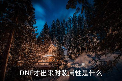 DNF才出来时装属性是什么