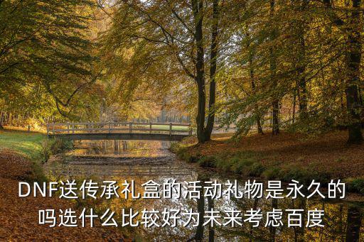 DNF送传承礼盒的活动礼物是永久的吗选什么比较好为未来考虑百度