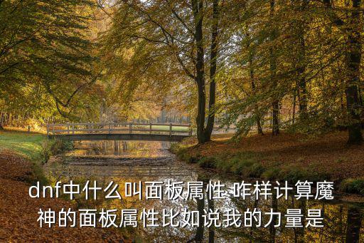 dnf中什么叫面板属性 咋样计算魔神的面板属性比如说我的力量是