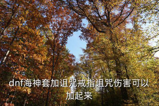dnf海神套加诅咒戒指诅咒伤害可以加起来