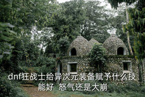 dnf狂战士给异次元装备赋予什么技能好  怒气还是大崩