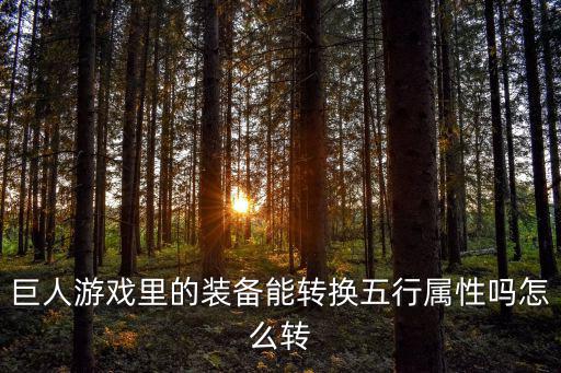 巨人游戏里的装备能转换五行属性吗怎么转