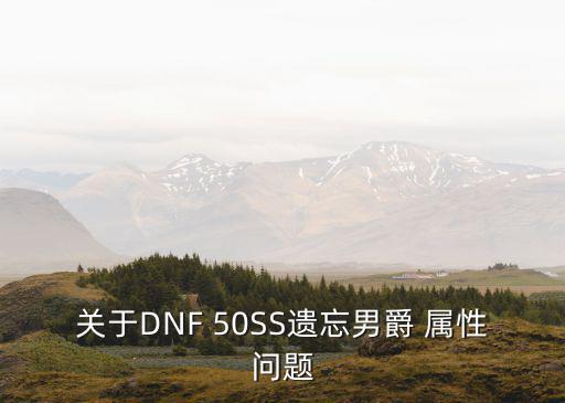 关于DNF 50SS遗忘男爵 属性问题