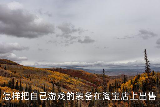 游戏装备哪里出售，怎样把自己游戏的装备在淘宝店上出售