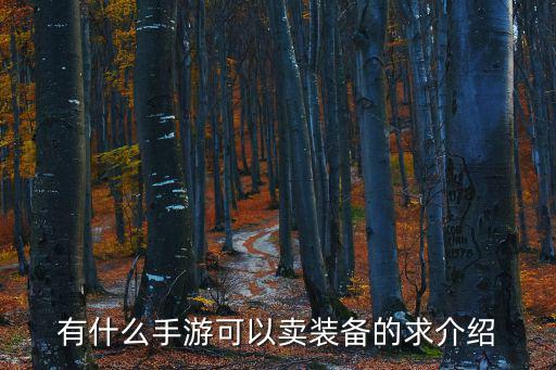 游戏装备售卖的游戏有哪些，有什么手游可以卖装备的求介绍