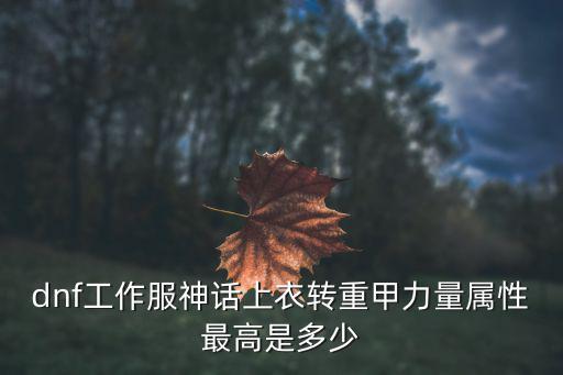 dnf神话有什么属性，dnf工作服神话上衣转重甲力量属性最高是多少