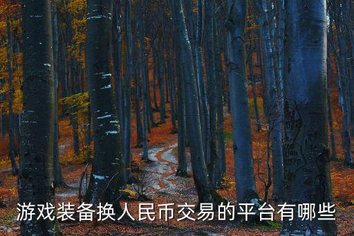 游戏装备换人民币交易的平台有哪些