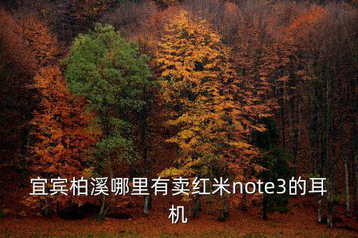 宜宾柏溪哪里有卖红米note3的耳机