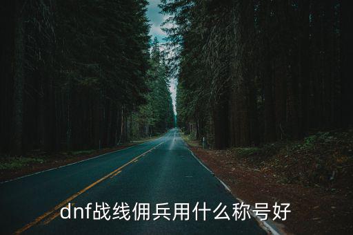dnf战线佣兵用什么称号好