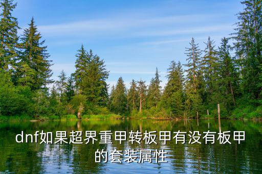 dnf如果超界重甲转板甲有没有板甲的套装属性