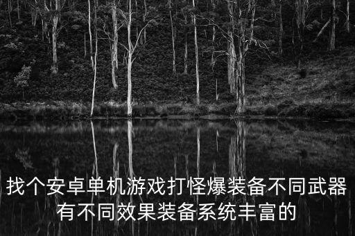 找个安卓单机游戏打怪爆装备不同武器有不同效果装备系统丰富的