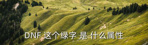 DNF 这个绿字 是 什么属性