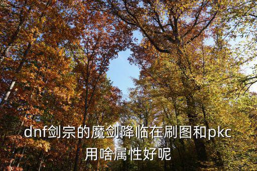 dnf剑宗的魔剑降临在刷图和pkc用啥属性好呢