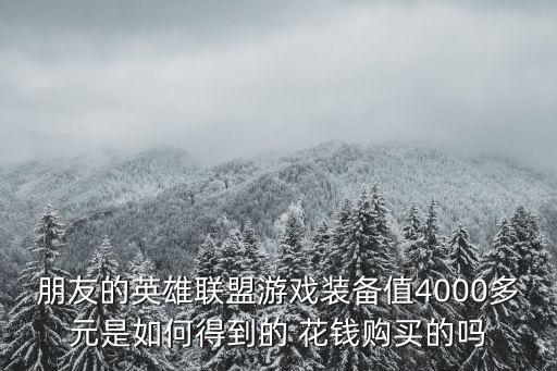 朋友的英雄联盟游戏装备值4000多元是如何得到的 花钱购买的吗