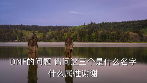 DNF的问题 请问这三个是什么名字什么属性谢谢