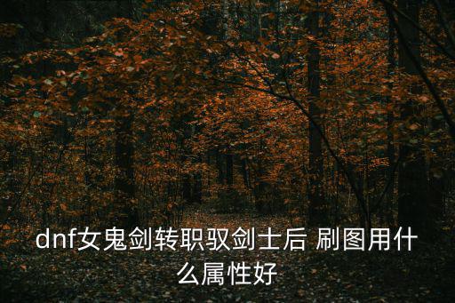 dnf女鬼剑转职驭剑士后 刷图用什么属性好