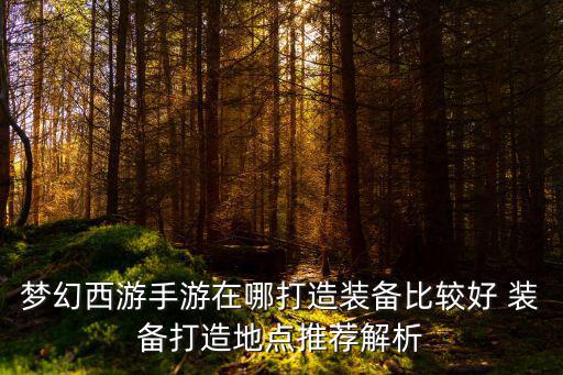 梦幻西游手游在哪打造装备比较好 装备打造地点推荐解析