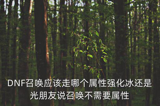 DNF召唤应该走哪个属性强化冰还是光朋友说召唤不需要属性