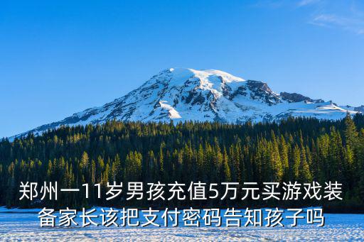 13岁男孩游戏装备多少钱，你们玩网络游戏都买过什么装备一共花了多少人民币