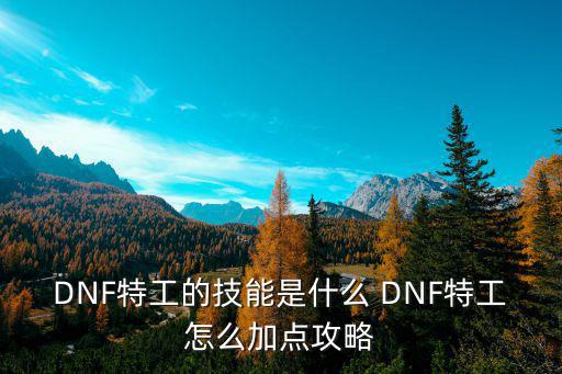 dnf特工有加什么属性，dnf特工武器附什么属