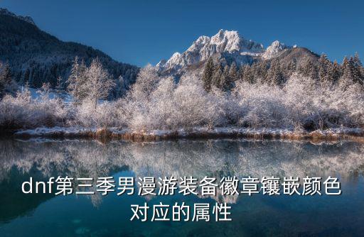 dnf第三季男漫游装备徽章镶嵌颜色对应的属性