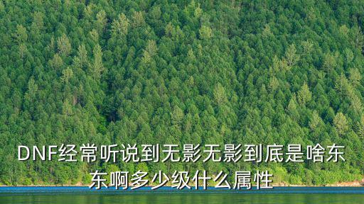 DNF经常听说到无影无影到底是啥东东啊多少级什么属性
