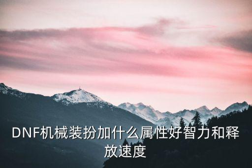 DNF机械装扮加什么属性好智力和释放速度