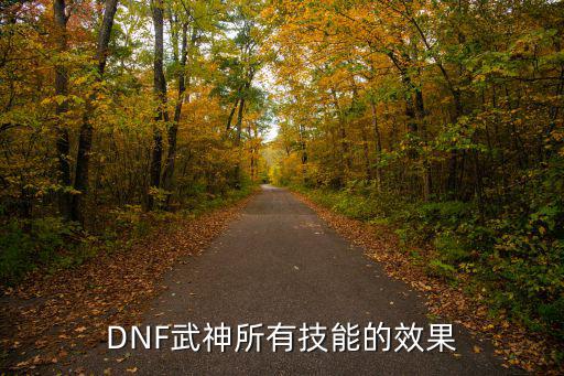 DNF武神所有技能的效果