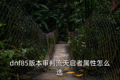 dnf85版本审判流天启者属性怎么选