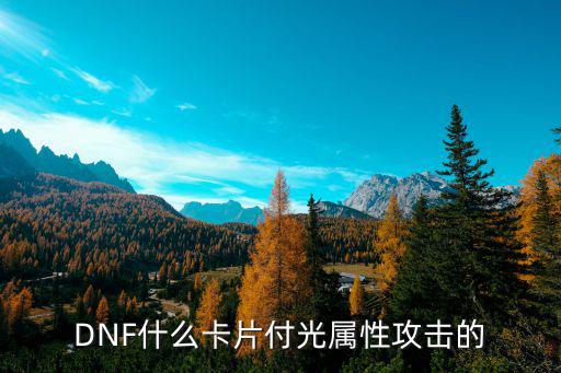 dnf什么卡片付光属性，Dnf啥卡片是加抗光属性的啊多少钱