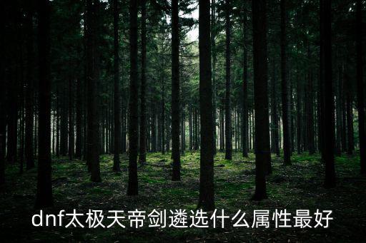 dnf太极天帝剑遴选什么属性最好