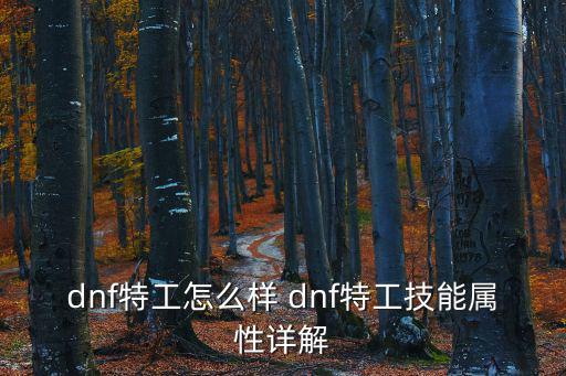 dnf特工怎么样 dnf特工技能属性详解