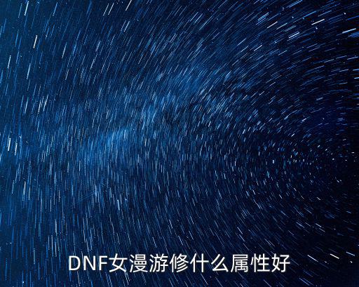 DNF女漫游修什么属性好