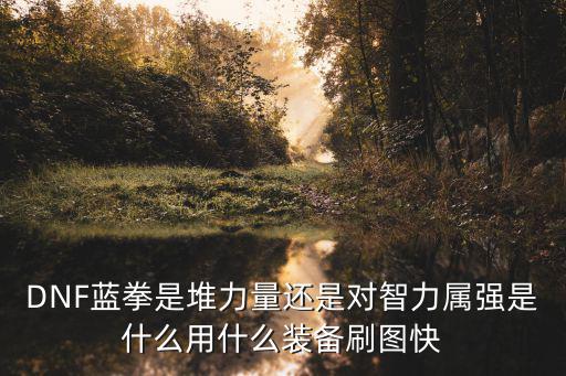 DNF蓝拳是堆力量还是对智力属强是什么用什么装备刷图快