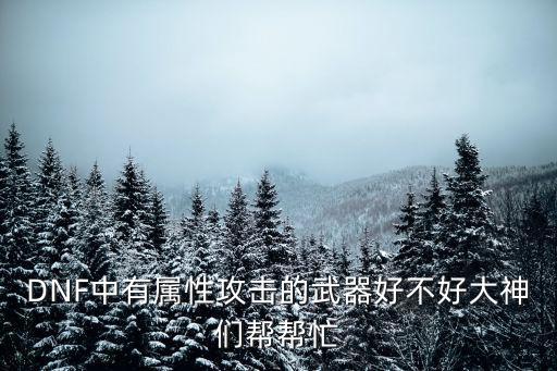 DNF中有属性攻击的武器好不好大神们帮帮忙