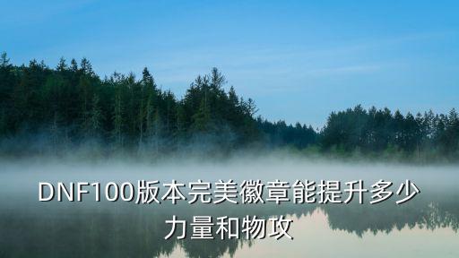 DNF100版本完美徽章能提升多少力量和物攻