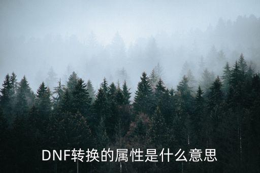 dnf什么是换装属性，DNF转换的属性是什么意思