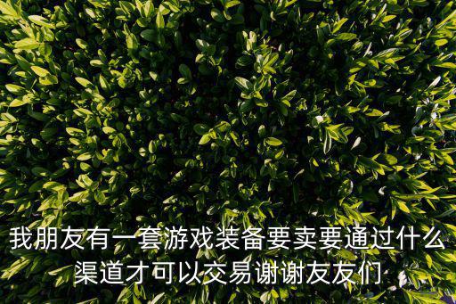 我朋友有一套游戏装备要卖要通过什么渠道才可以交易谢谢友友们