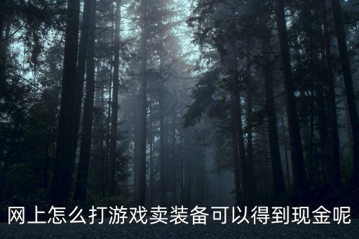 网上怎么打游戏卖装备可以得到现金呢